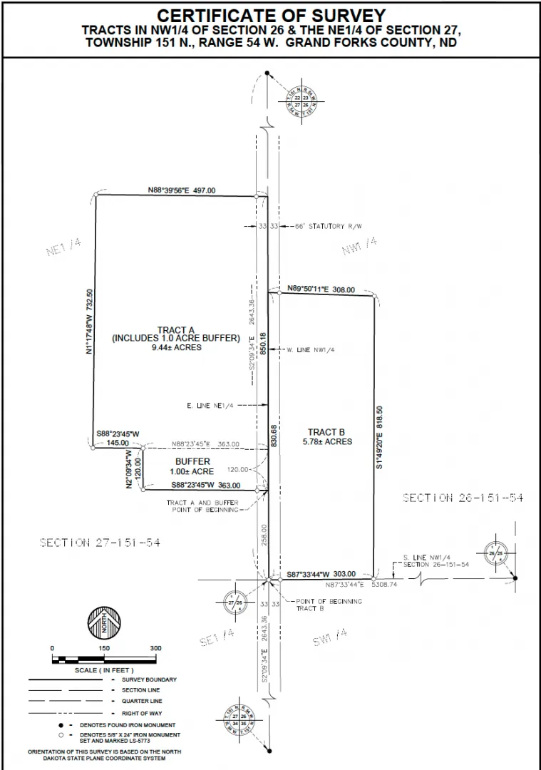 Farmstead is Tract A on Survey